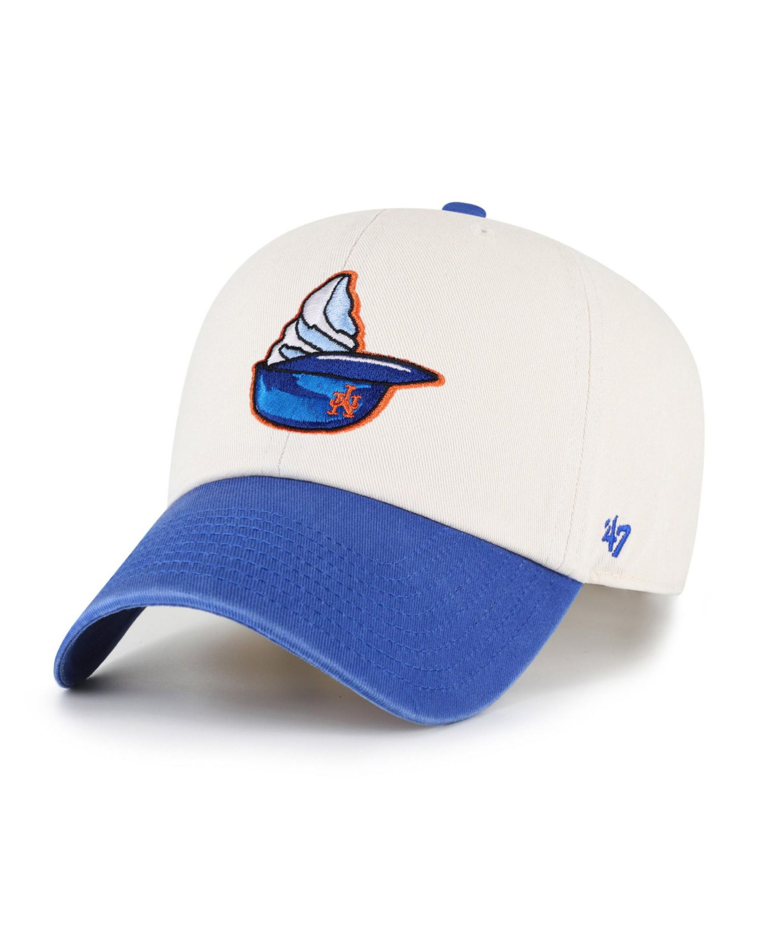 Men's Natural New York Mets Single Swirl Ice Cream Helmet 2.0 Clean Up Adjustable Hat