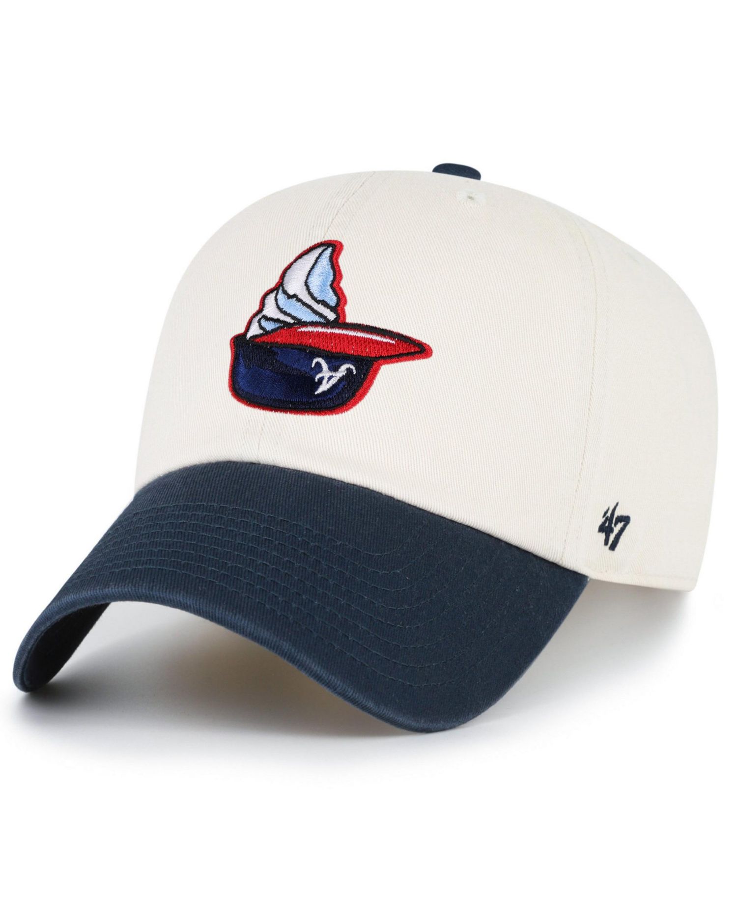 Men's Natural Atlanta Braves Single Swirl Ice Cream Helmet 2.0 Clean Up Adjustable Hat