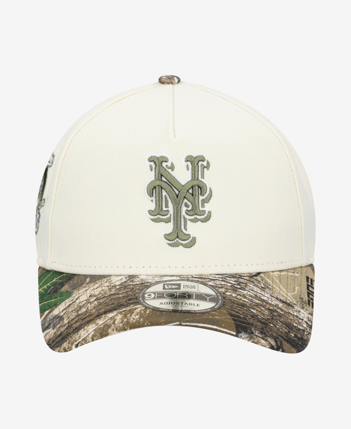 Мужская кепка New Era Khaki/Realtree Camo New York Mets 9FORTY A-Frame Adjustable Hat — фото 4