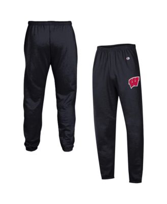Men's Black Wisconsin Badgers Powerblend Banded Fleece Sweatpants