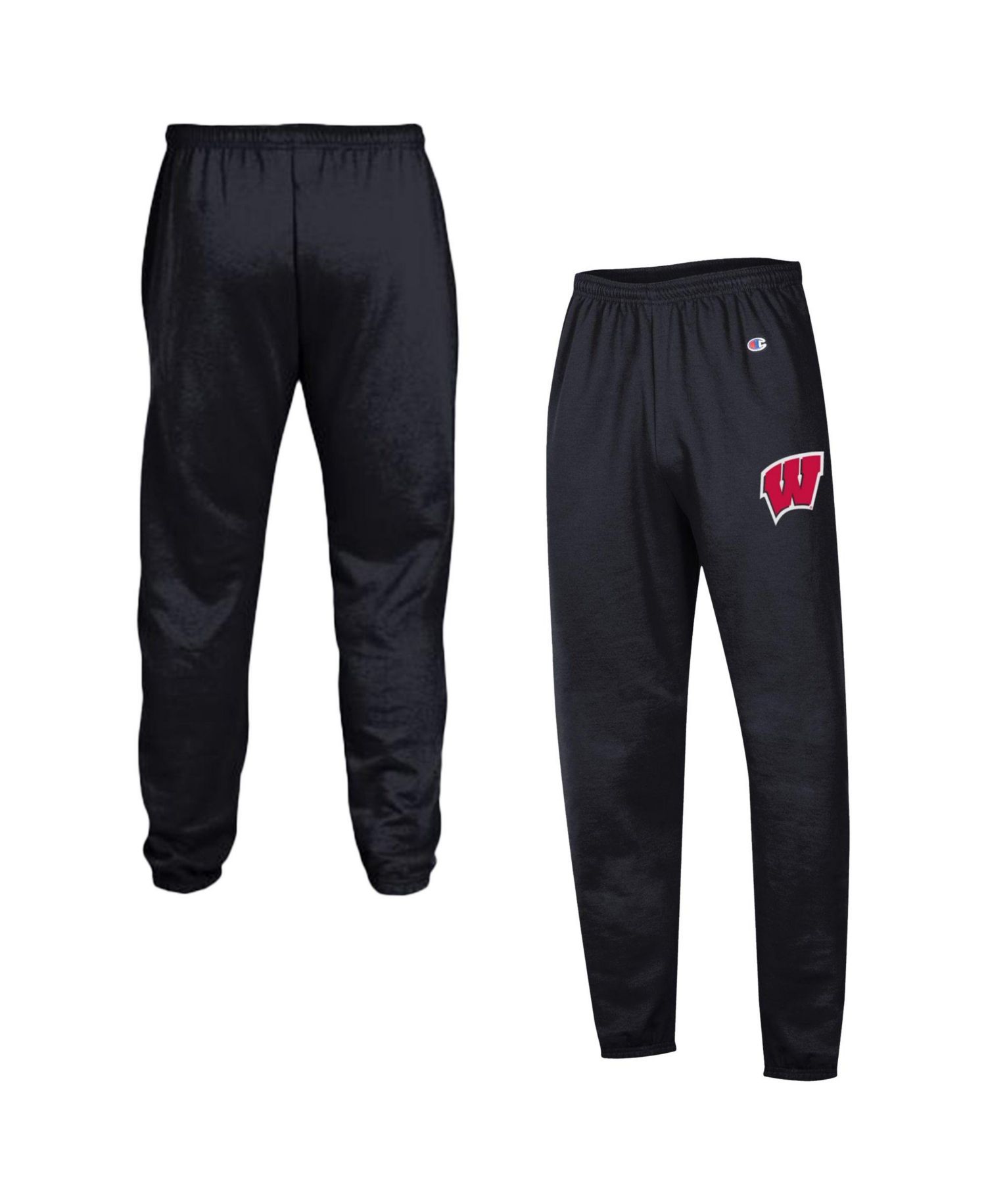Men's Black Wisconsin Badgers Powerblend Banded Fleece Sweatpants