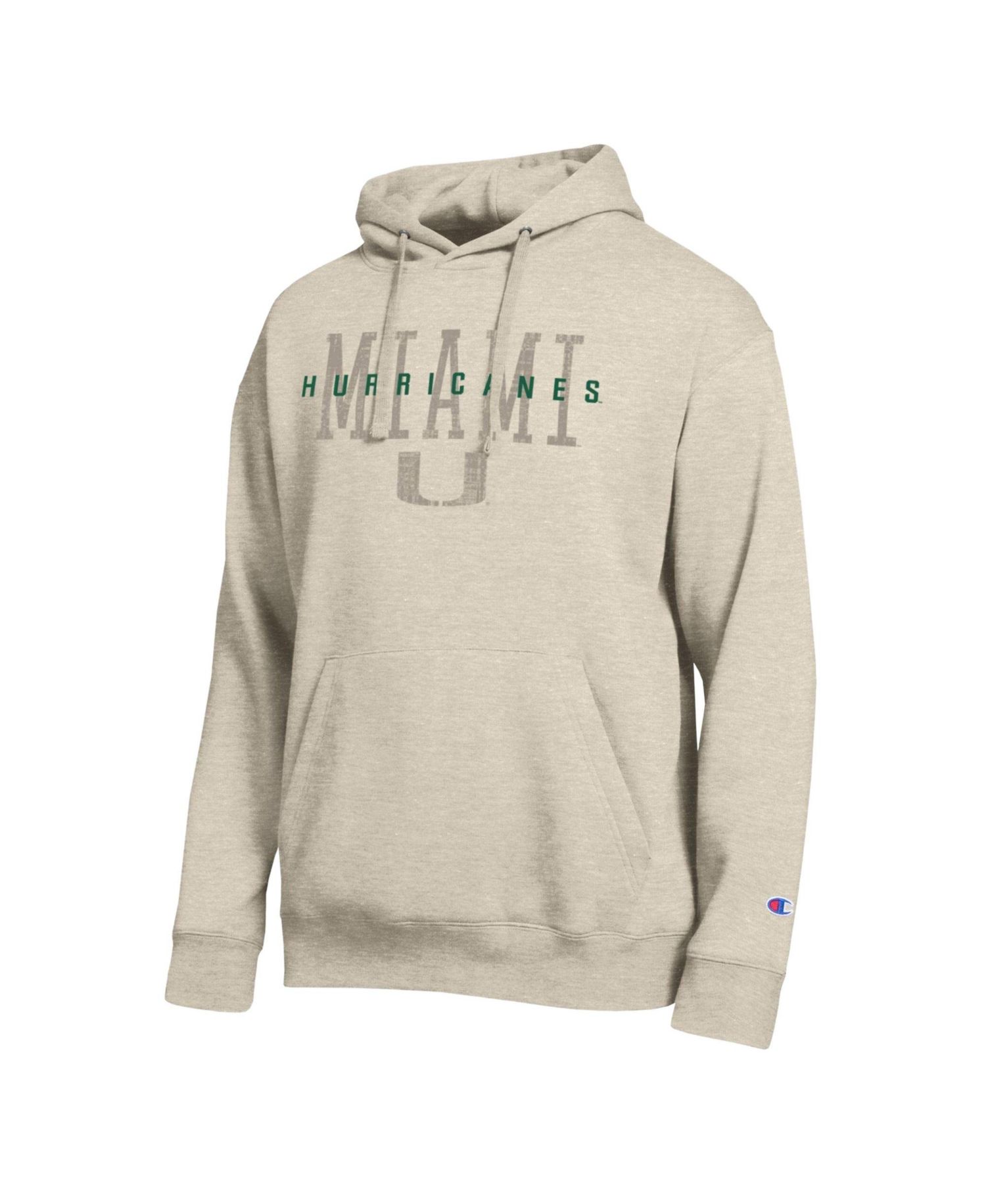 Men's Miami Hurricanes All-Star Neutral Stack Fleece-Lined Relaxed-Fit Hoodie