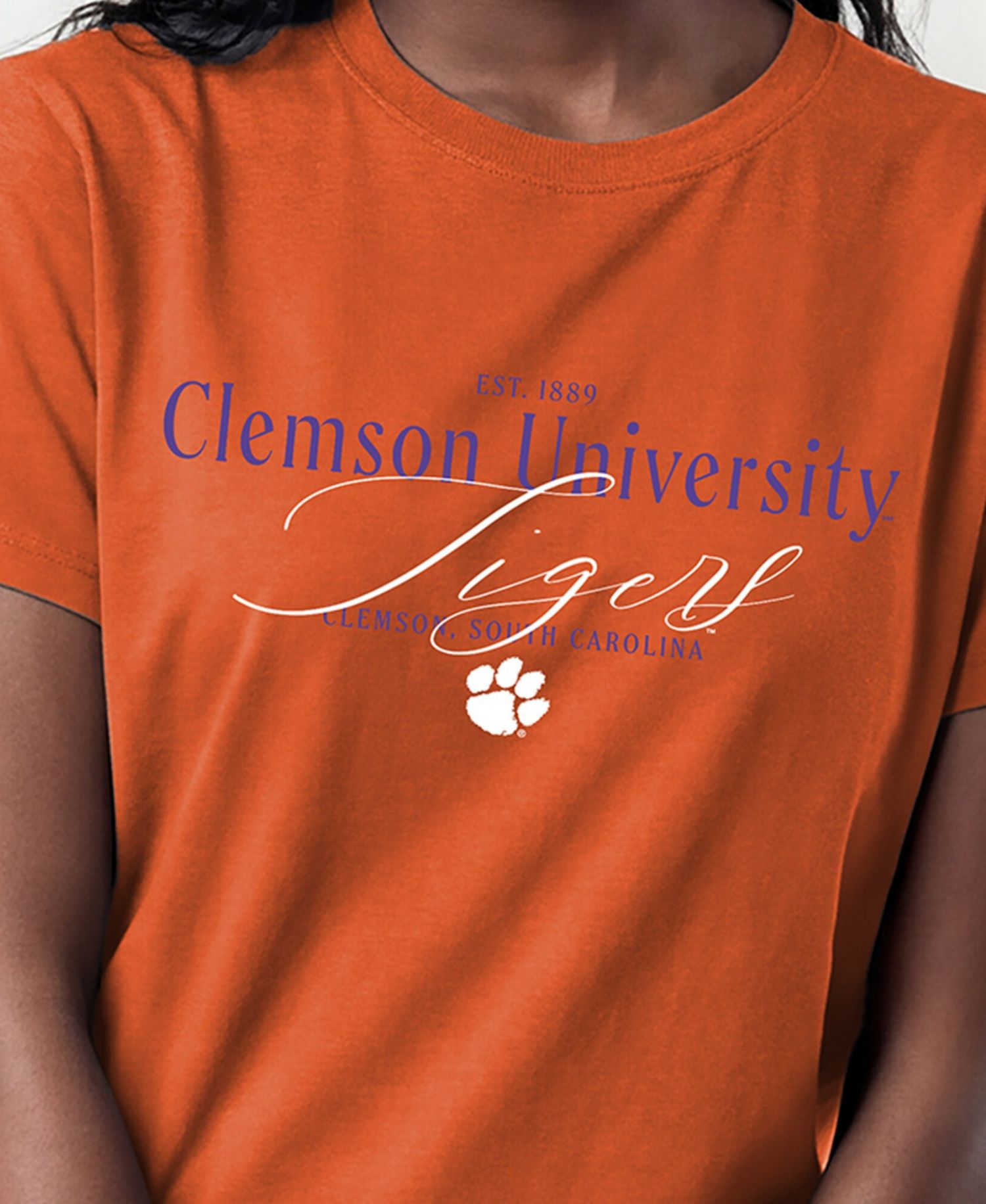 Women's Clemson Tigers Crewneck Cotton-Blend T-Shirt