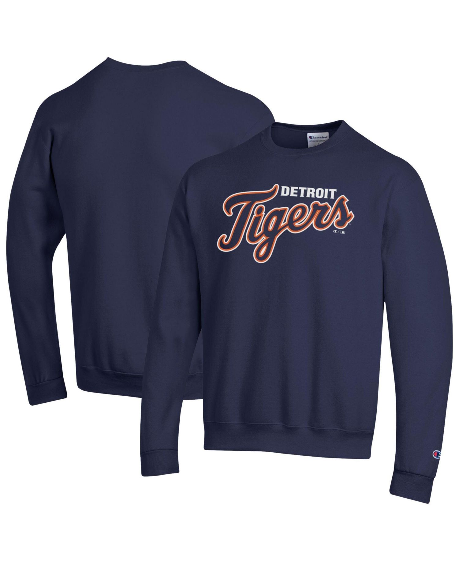 Men's Navy Detroit Tigers Powerblend Wordmark Sweatshirt