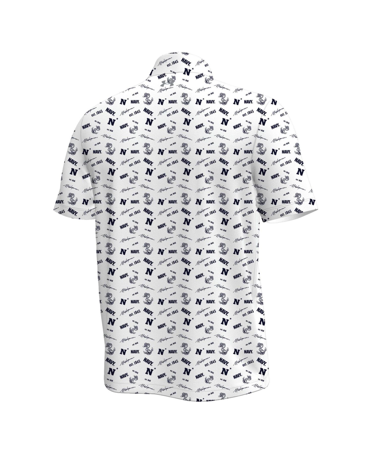 Men's Navy Midshipmen Gameday Armourfuse Classic-Fit Short-Sleeve Polo Shirt