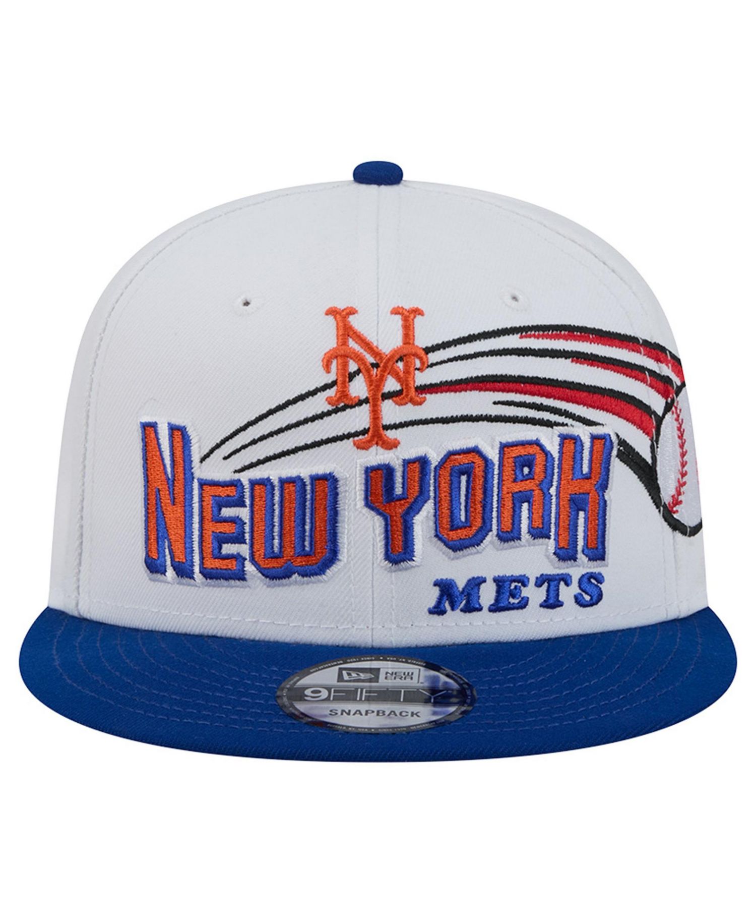 Men's White New York Mets Retro Sweep 9FIFTY Snapback Hat