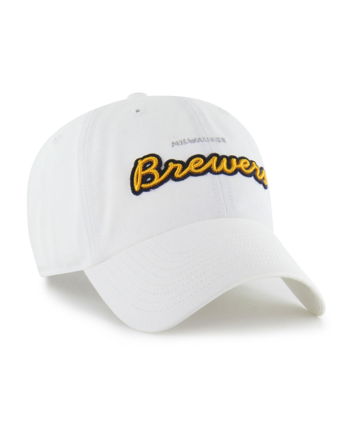 '47 Brand Women's White Milwaukee Brewers Trendy Script Clean Up Adjustable Hat