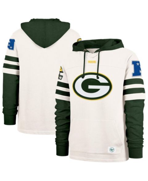 Мужские худи '47 Brand Cream Green Bay Packers Split Zone Cornerback Duo Lacer