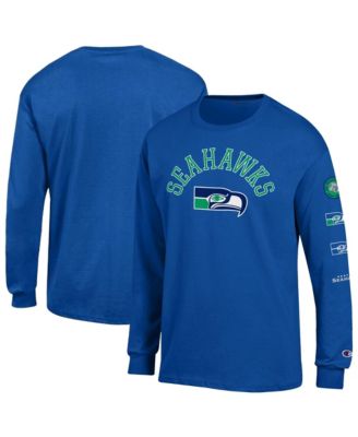 Men's Seattle Seahawks Long-Sleeve Crewneck Jersey T-Shirt