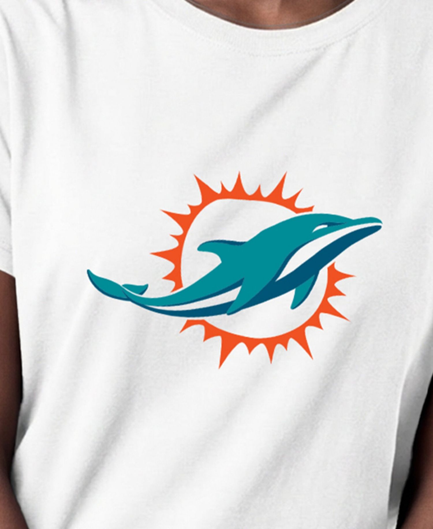 Women's Miami Dolphins Crewneck Logo T-Shirt