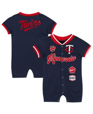 Baby Boys and Girls Navy Minnesota Twins Pinch Coverall Shorts