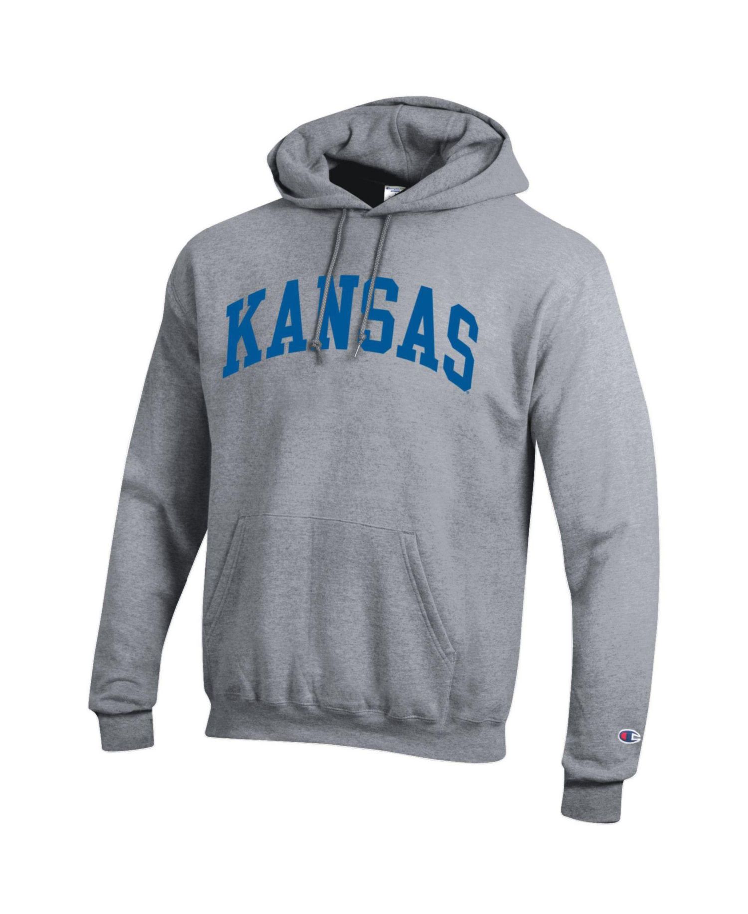 Men's Heather Gray Kansas Jayhawks Basic Arch Fleece Pullover Hoodie