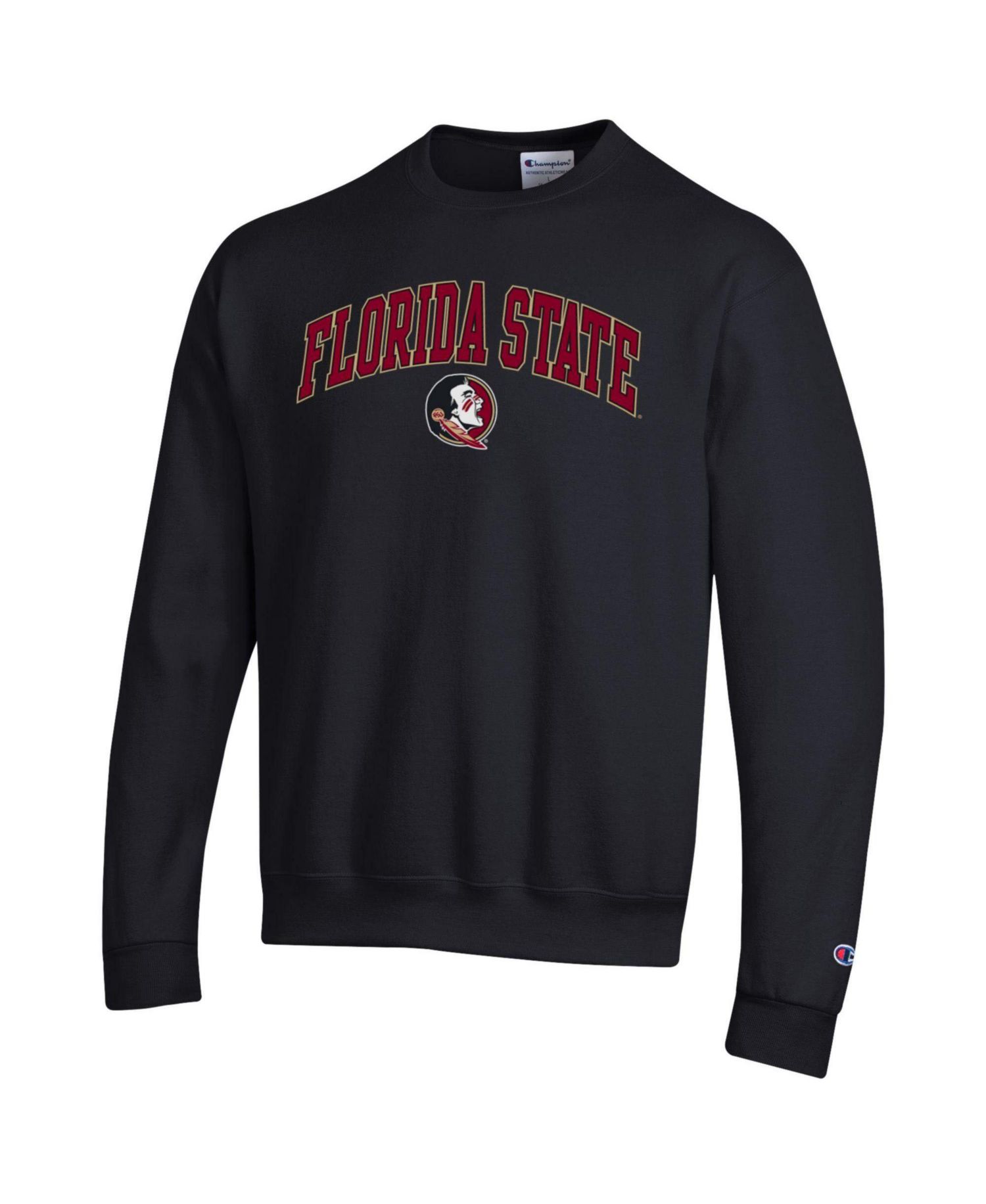 Men's Black Florida State Seminoles Arch Over Logo Pullover Sweatshirt