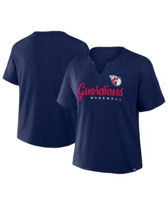Women's Cleveland Guardians Boxy Slub Notch Neck T-Shirt