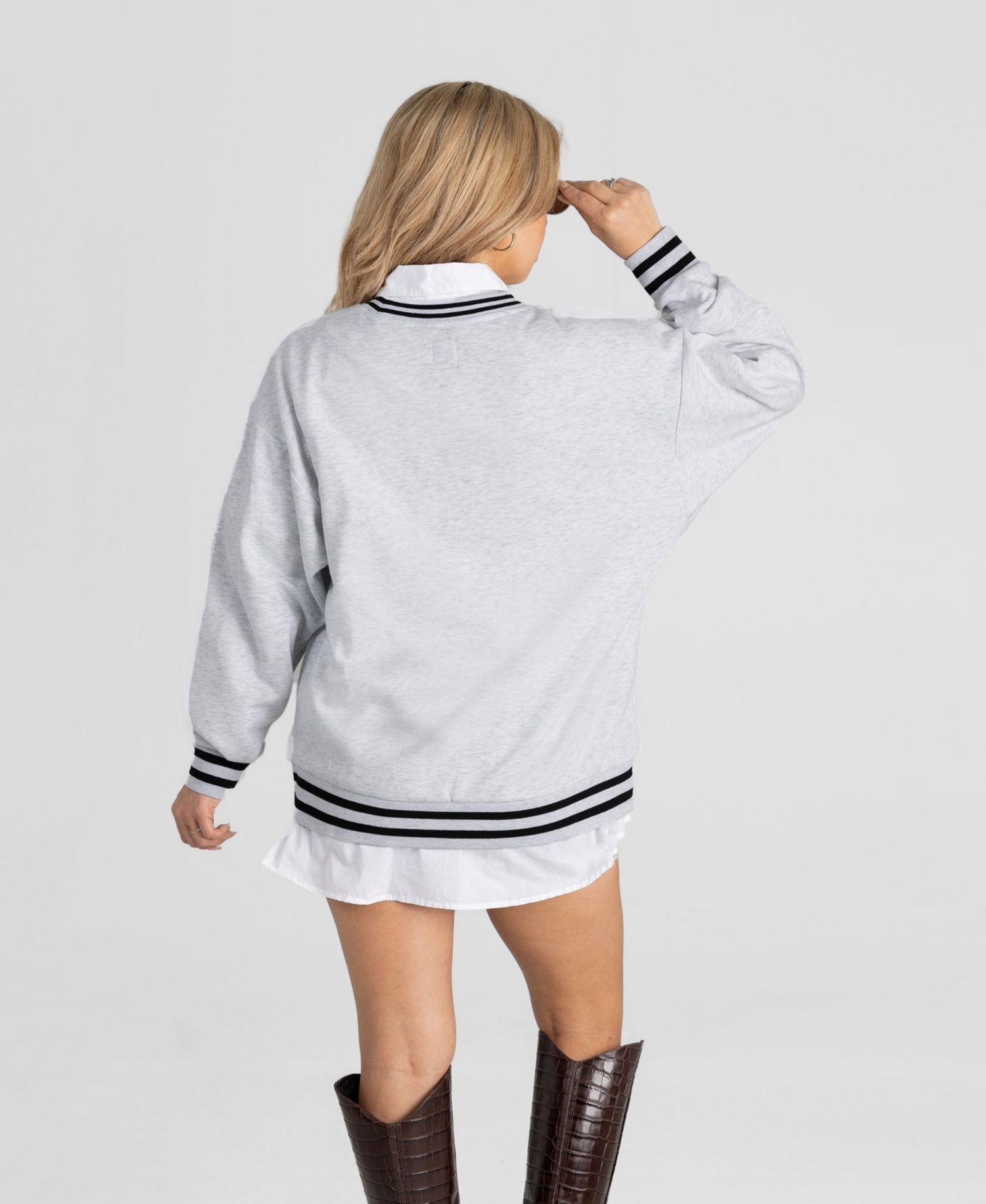 Women's Green Bay Packers Oversized Easy Energy Ringer Stripe Sweatshirt