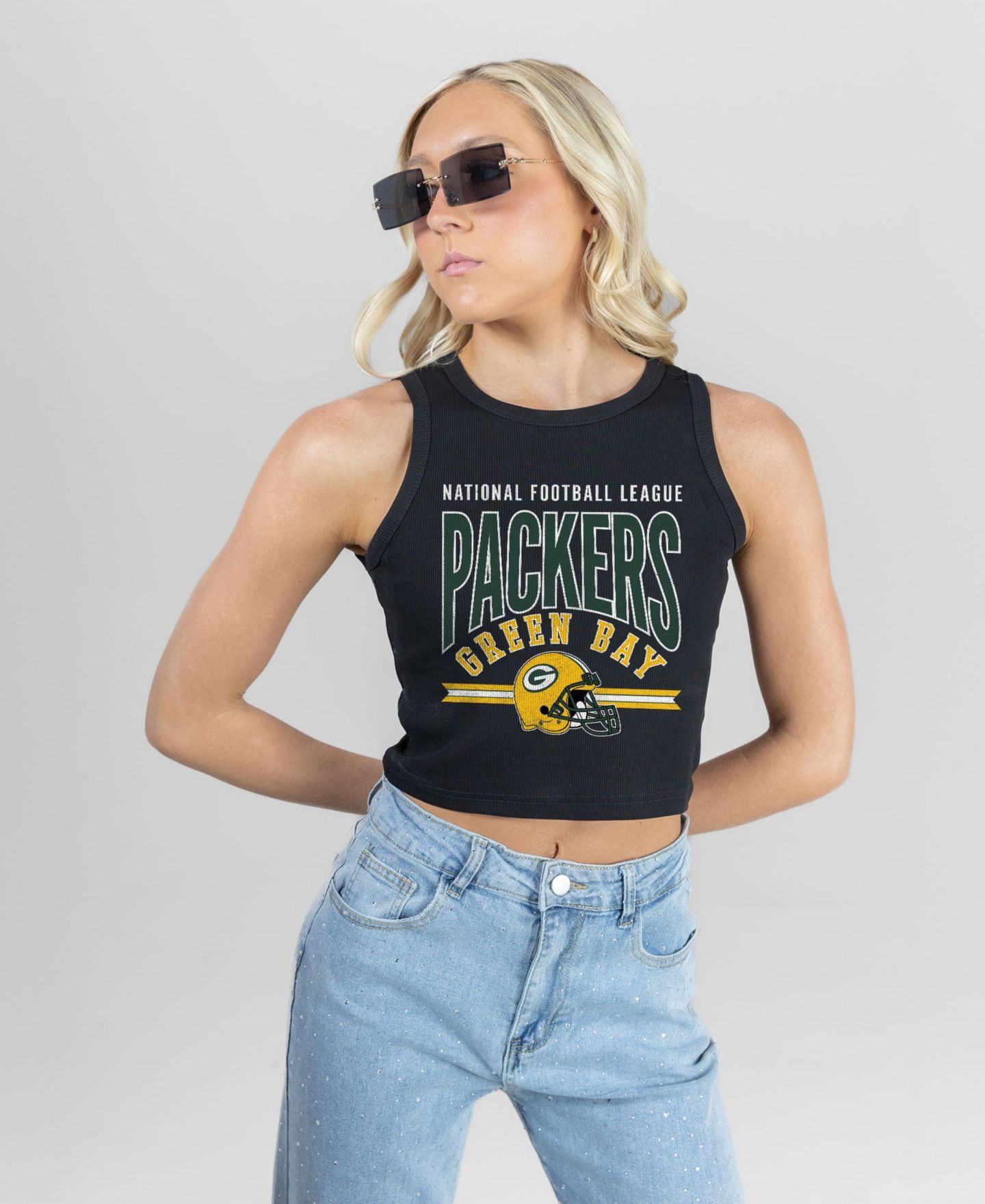 Женский топ Gameday Couture Green Bay Packers Mic Drop Essential Ribbed Crop — фото 1