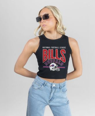 Women's Buffalo Bills Mic Drop Ribbed Scoop-Neck Crop Tank Top