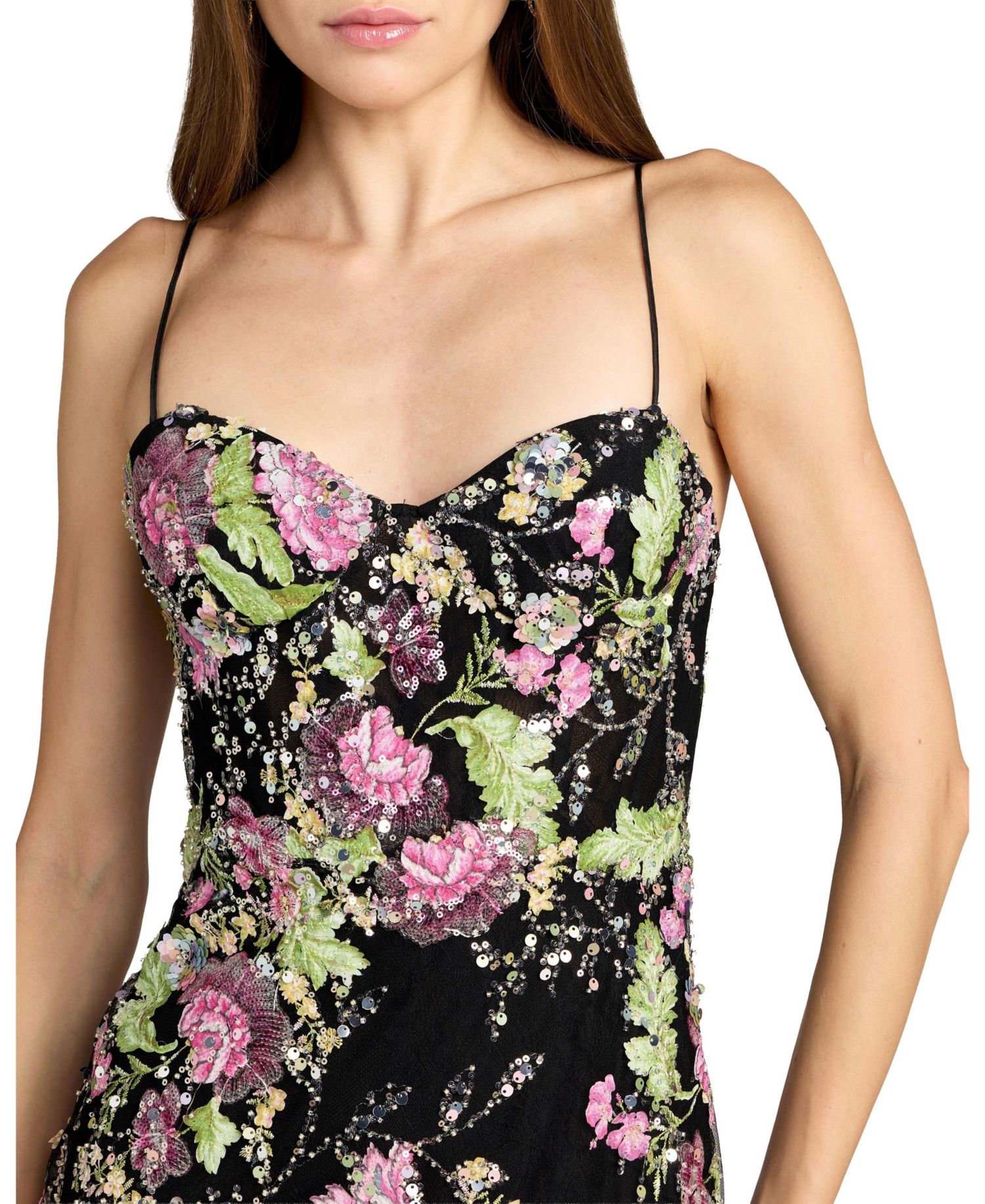 Women's Floral Sequin Gown