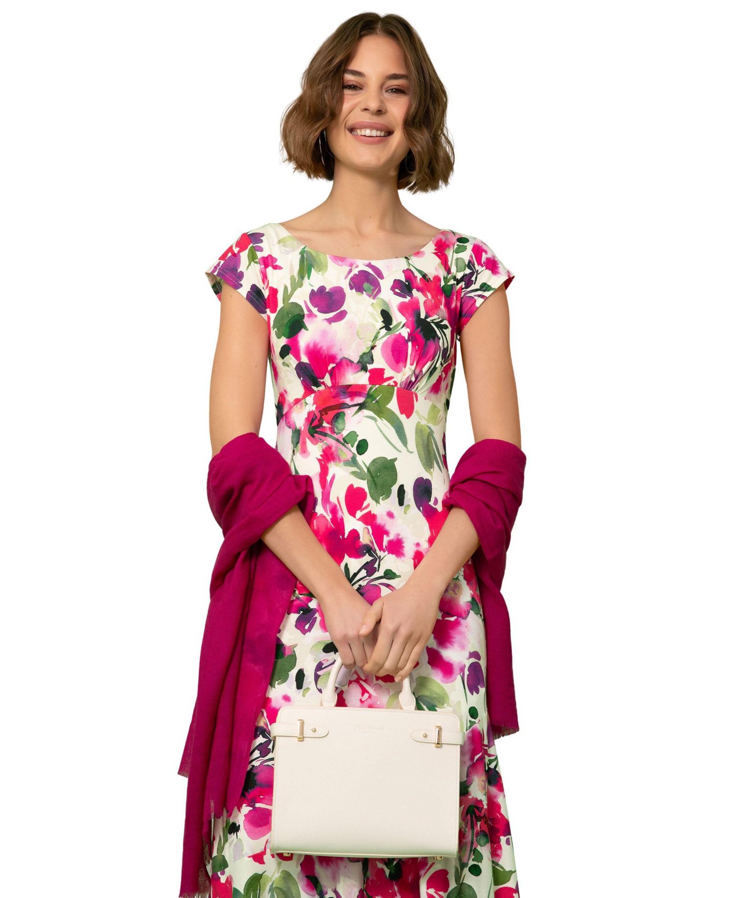 Women's Clara Floral A-Line Scoop Neck Midi Dress