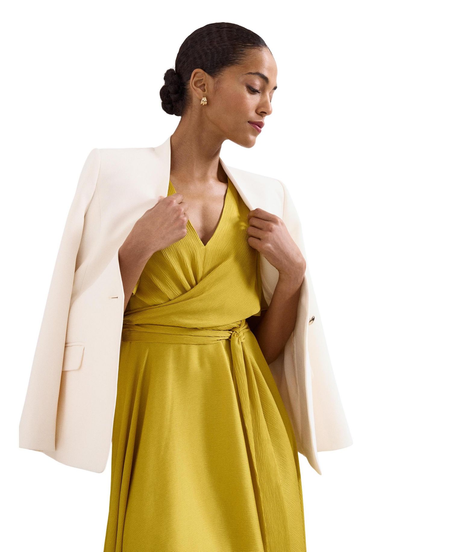 Women's Abbie Wrap V-Neck Midi Dress