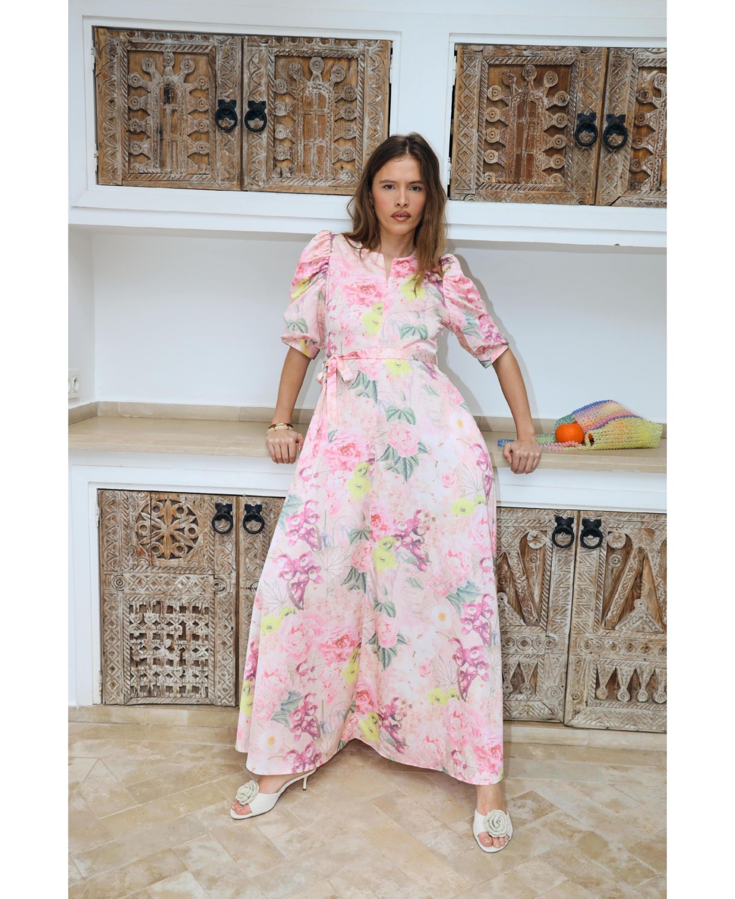 Women's Kayla Floral-Print Short-Sleeve Wedding Guest Maxi Dress