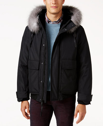 Andrew Marc Men's Hooded Fur Lined Imperial Jacket