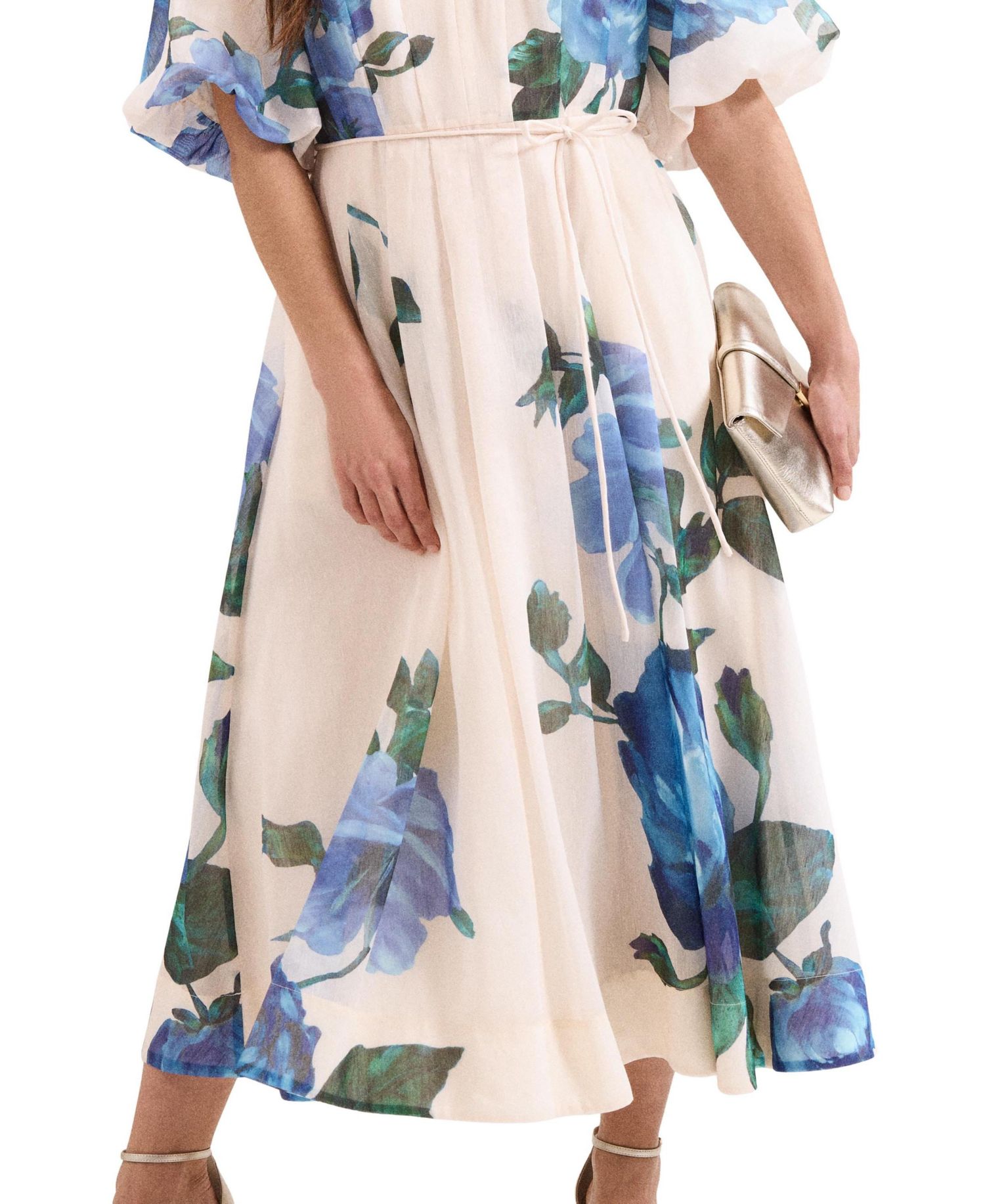 Women's Adeline V-Neck Short-Sleeve Floral Midi Dress