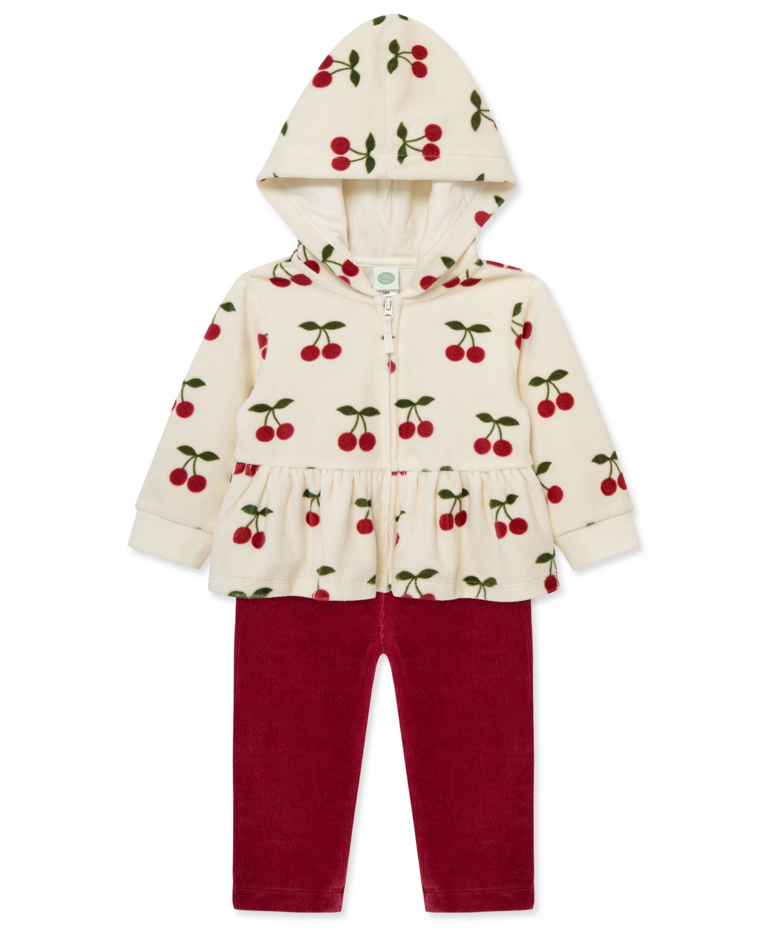 Baby Girls' Cherry Print Hoodie and Pants, 2-Piece Set