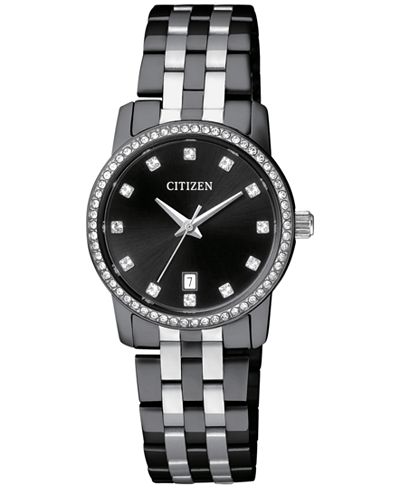 Citizen Women's Quartz Black Ion-Plated Two-Tone Stainless ...