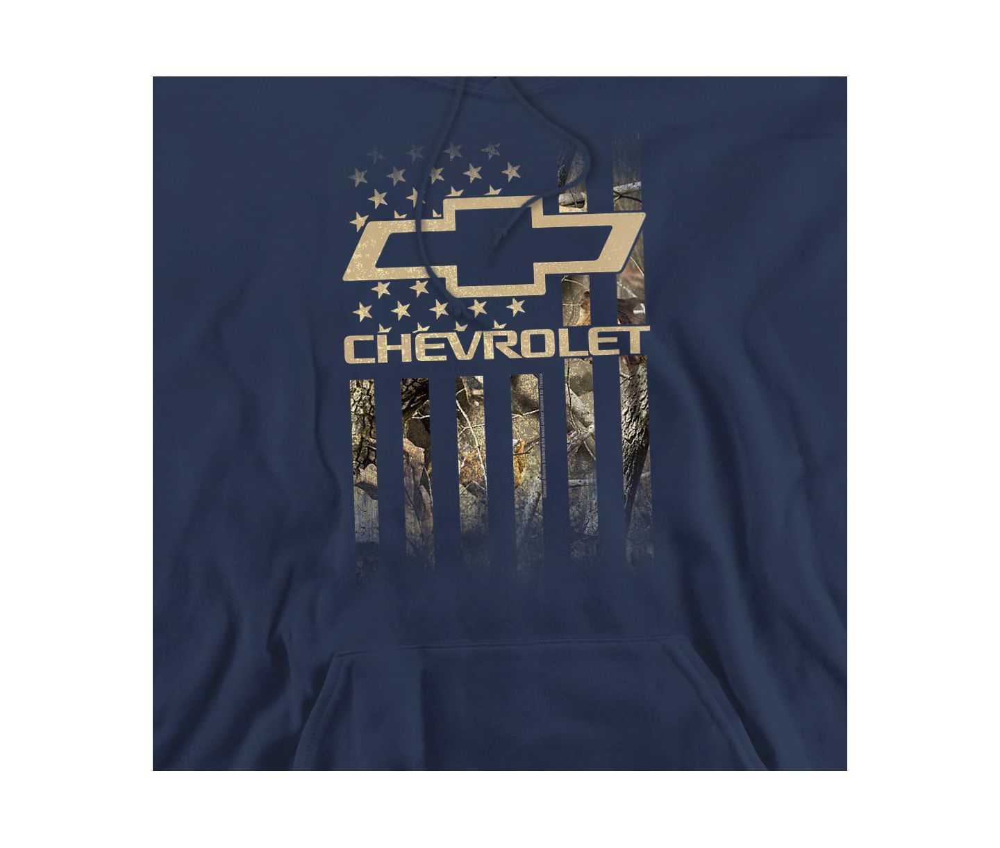 Мужское худи Corvette Chevrolet Camo Flag Graphic Pullover, цвет: Тёмно-синий — фото 2