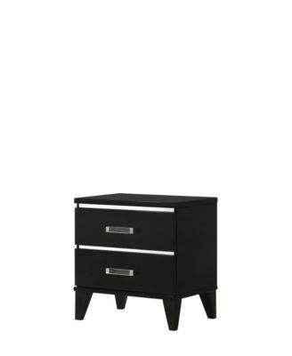 Nightstand with 2 Drawers and Wooden Tapered Legs