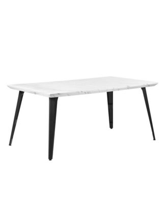 63" Faux Marble and Metal Dining Table