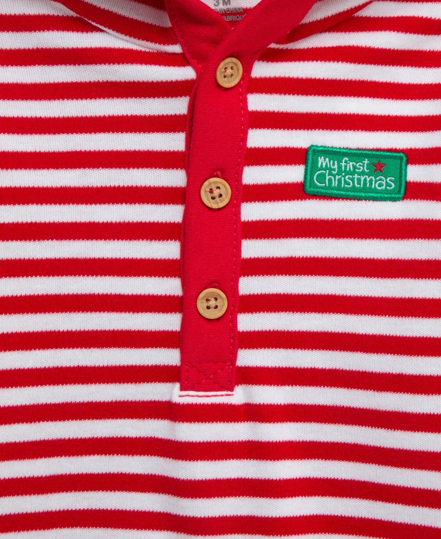 Baby Boys' Santa Striped Hooded Bodysuit and Pants, 2-Piece Set