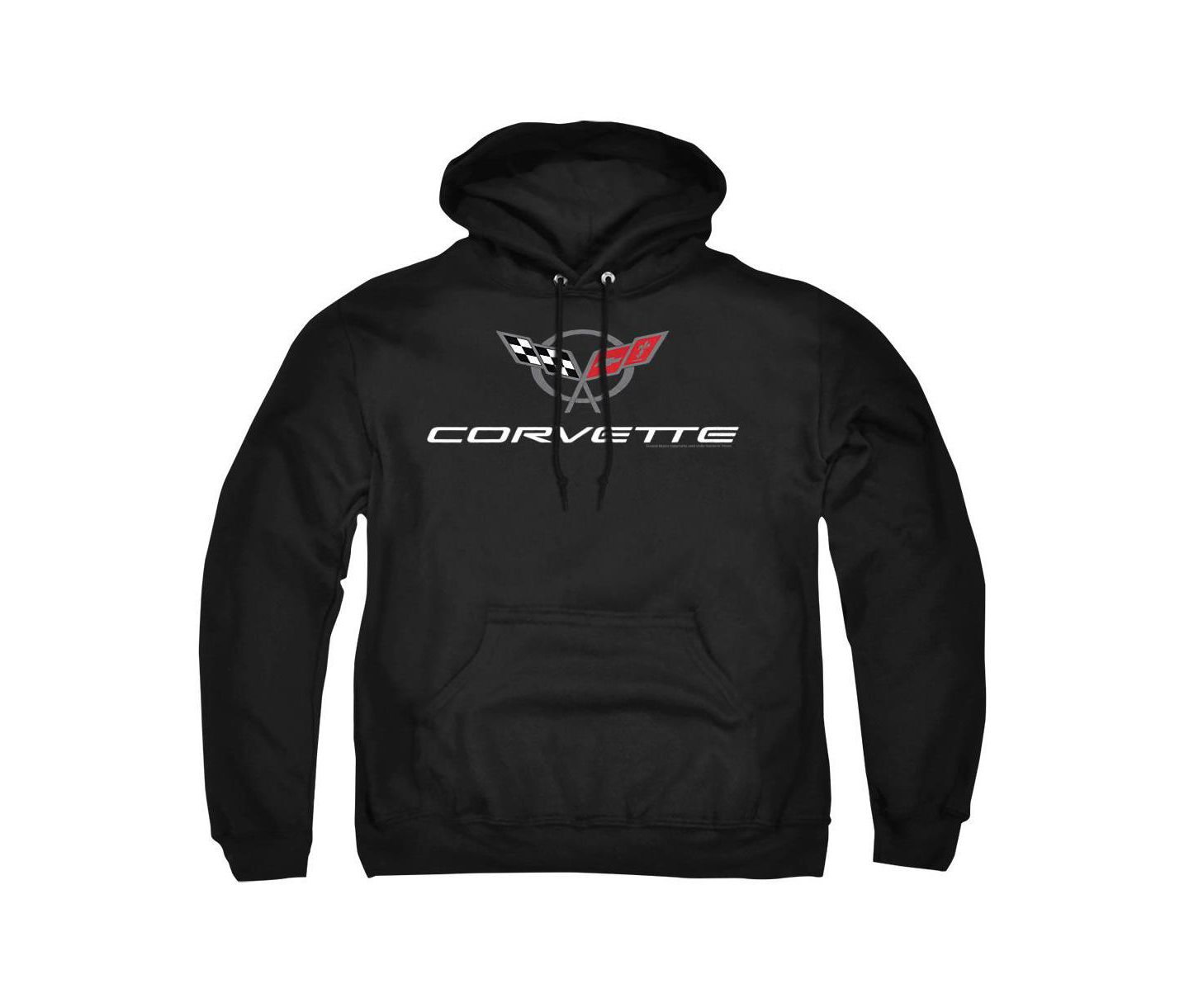 Мужское худи Corvette Modern Emblem Graphic Long-Sleeve Pull-Over, цвет: Чёрный — фото 1