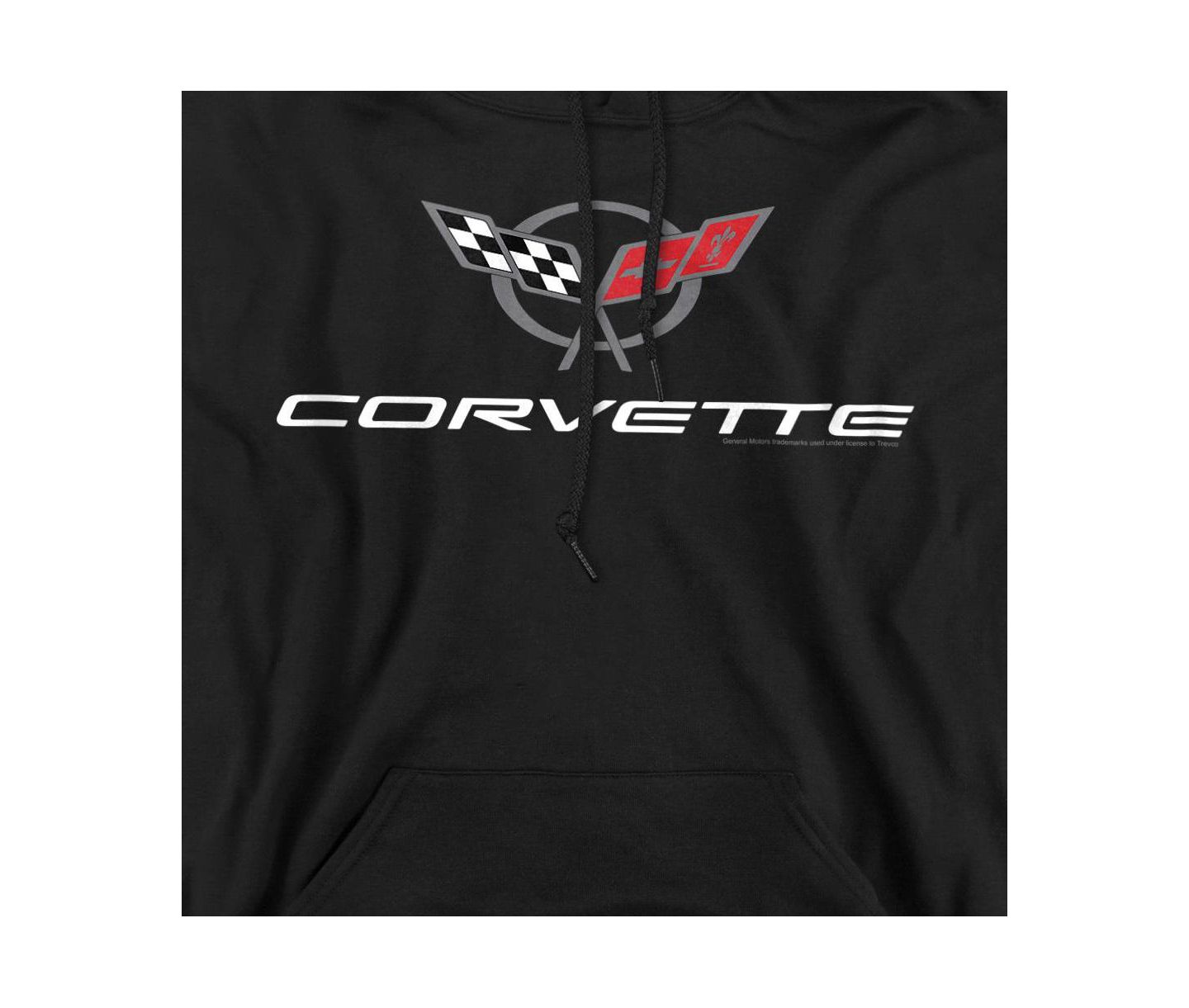Мужское худи Corvette Modern Emblem Graphic Long-Sleeve Pull-Over, цвет: Чёрный — фото 2