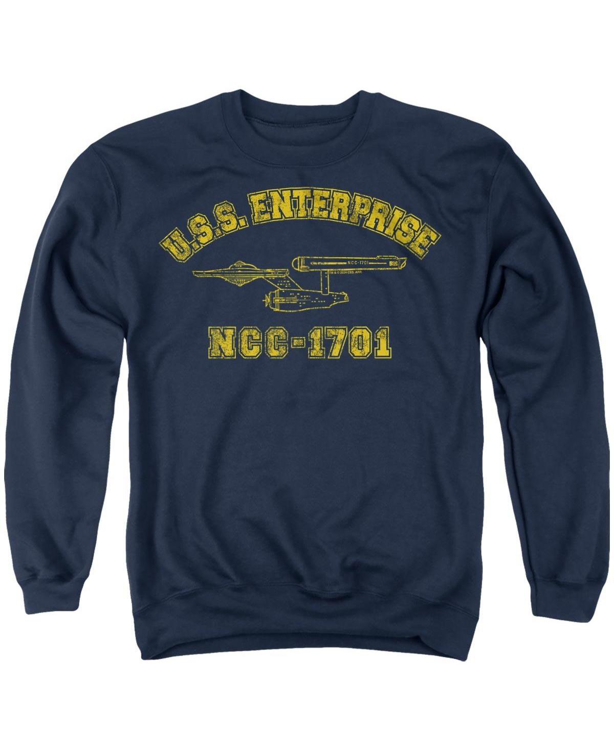Star Trek Men's Enterprise Athletic Long-Sleeve Graphic Crewneck Sweatshirt