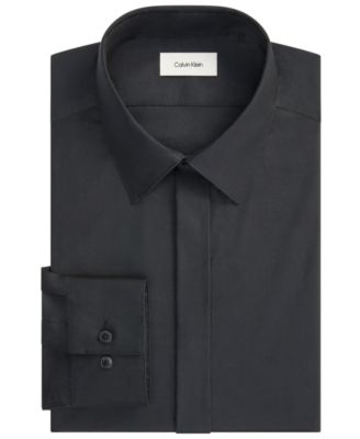 Men's Tailored Occasion Slim-Fit Point-Collar Cotton-Blend Dress Shirt