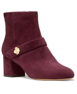 Women's Spade Flower Block Heel Ankle Booties