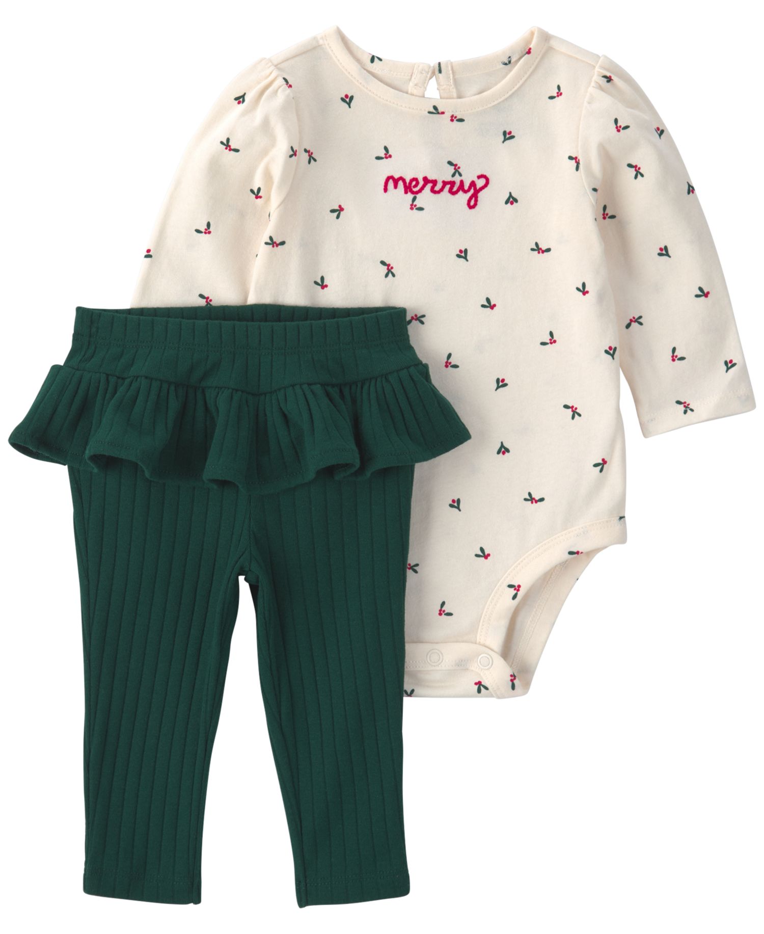 Baby Girls' Merry Bodysuit and Pants, 2-Piece Set
