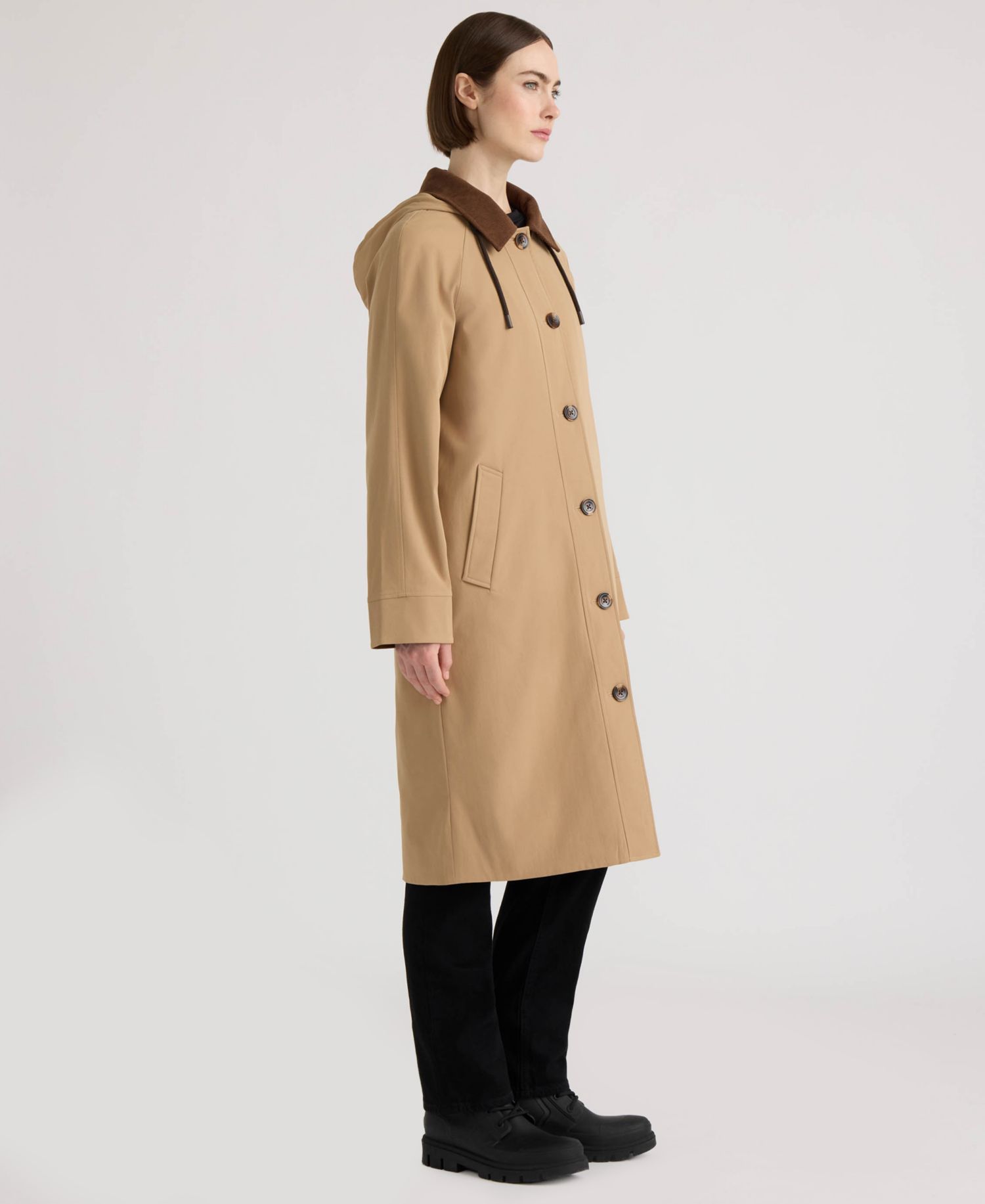 Women's Daisy Padded Longline Hooded Trench Coat