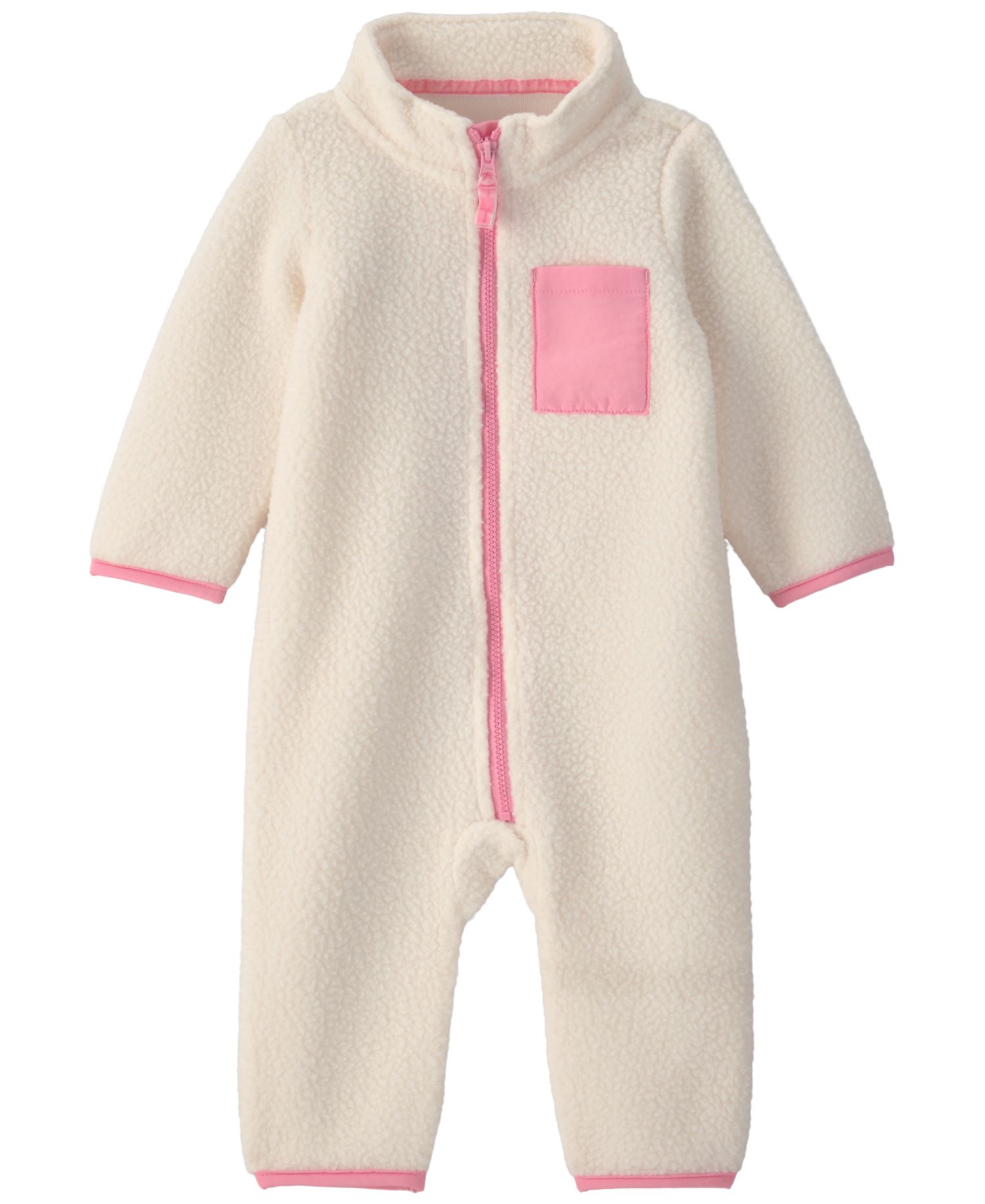 Baby Girls' Color-Block Fleece Jumpsuit
