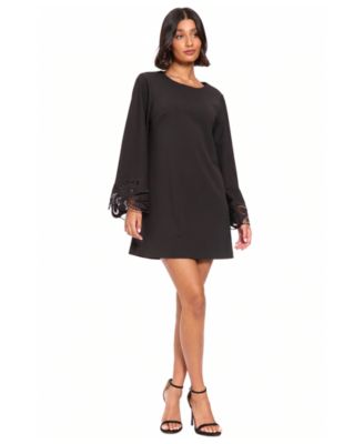 Women's Embroidered A-Line Bell Sleeve Dress
