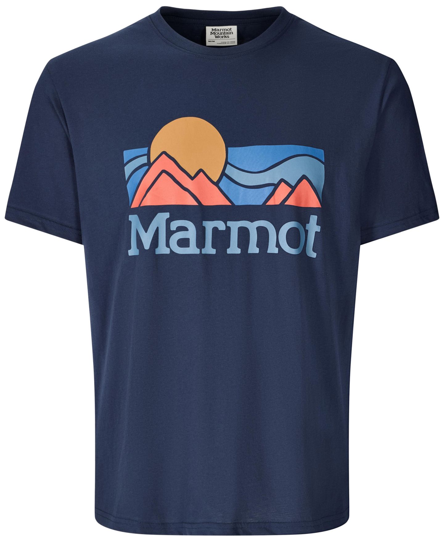 Мужская футболка Marmot Coastal Graphic Cotton-Blend Regular-Fit, цвет: Тёмно-синий — фото 4
