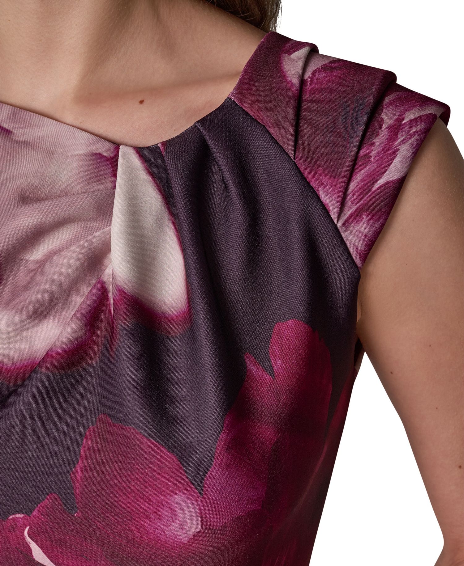 Women's Floral-Print Asymmetric-Neck Sheath Dress