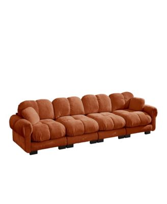 Chenille Cloud 4-Seater Sofa,Exquisite pillows and quilted back cushions