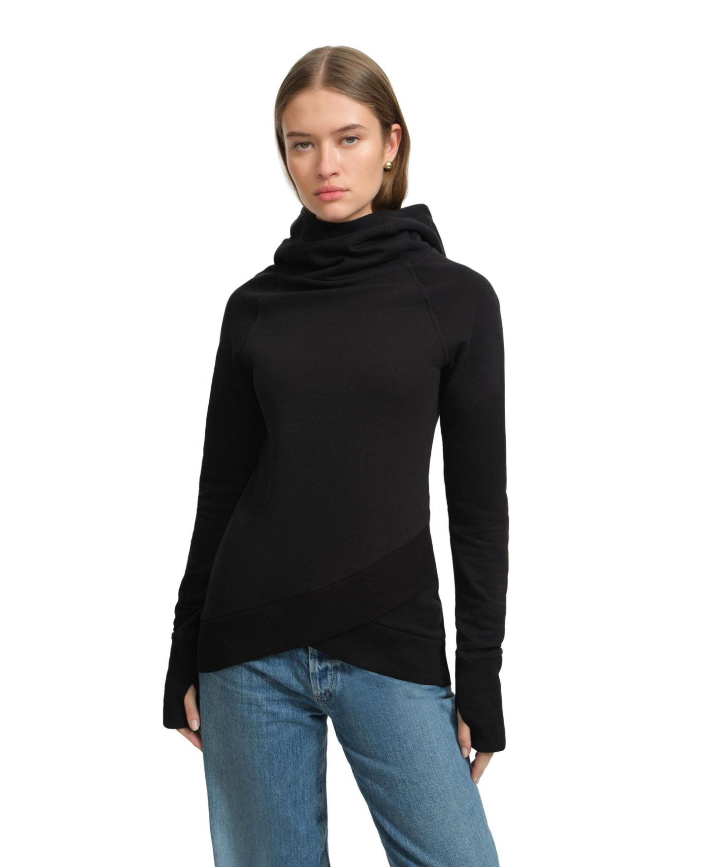 Женский свитшот Marcella Geneva Hooded Thumbhole, цвет: Чёрный — фото 1