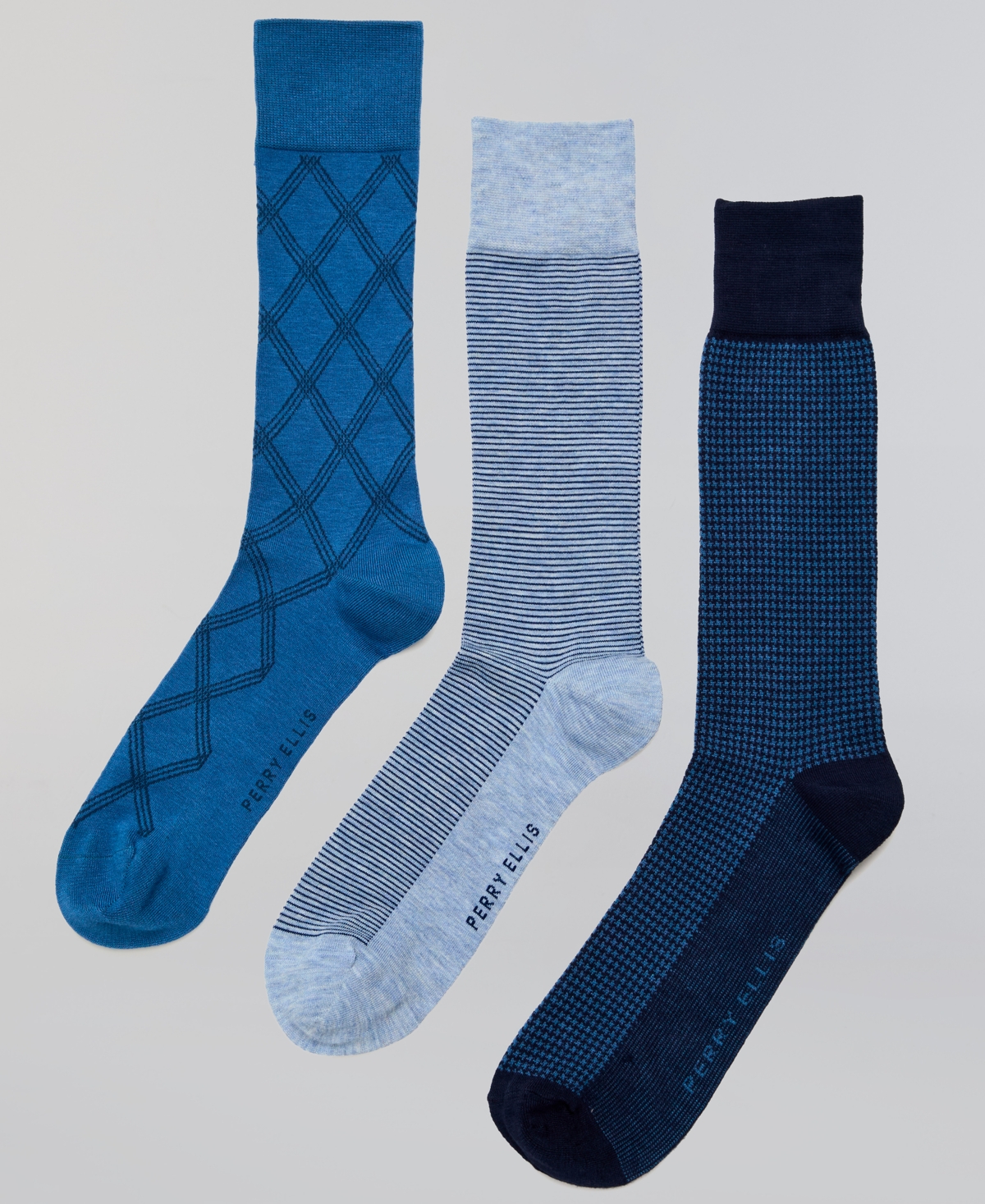 Perry Ellis Portfolio Men's Crew Dress Socks, 3-Pack