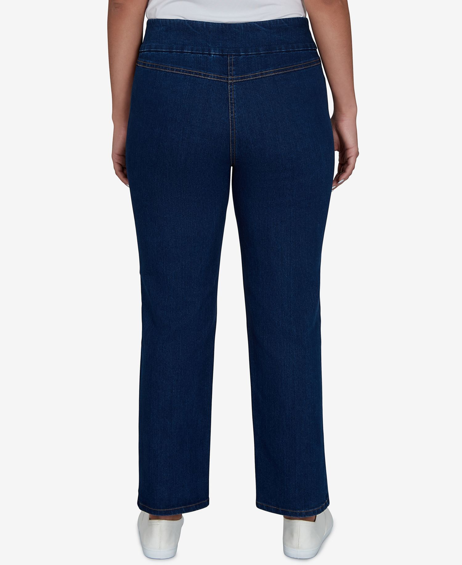 Women's Pull-on Mid-Rise Straight Denim Pants