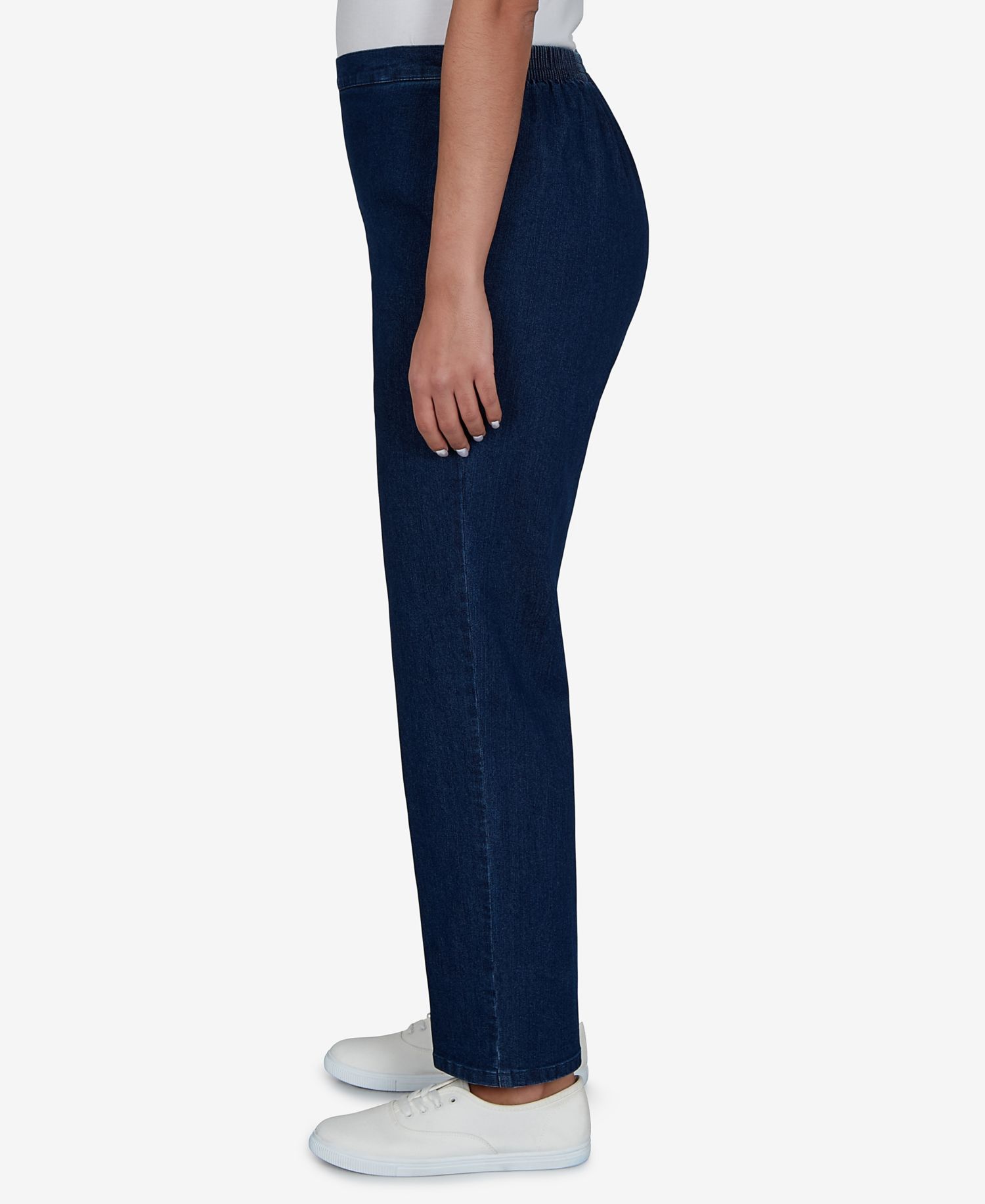 Women's Elastic Waist Denim Straight-Leg Pants