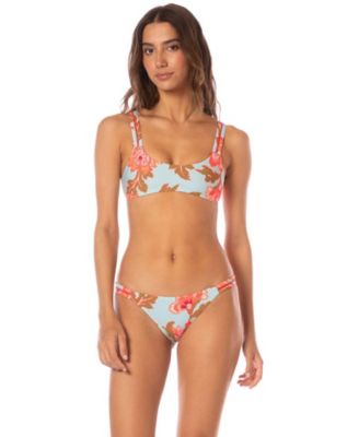 Women's Floral Scoop Neck Adjustable-Strap Nalai Bikini Top